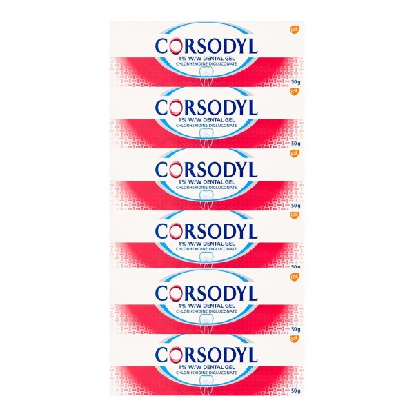 Corsodyl 1% W/W Gum Problem Treatment Dental Gel - 50g