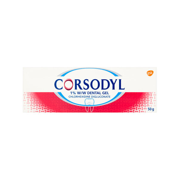 Corsodyl 1% W/W Gum Problem Treatment Dental Gel - 50g