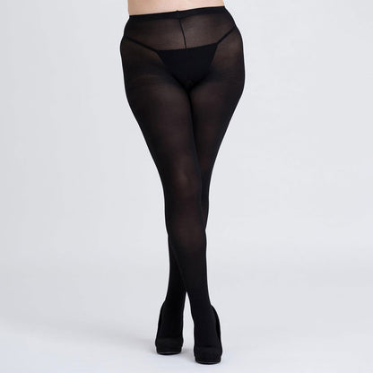Fifty Shades of Grey Captivate Spanking Tights with curve design, showcasing black sheer tights with lace accents and intricate detailing.