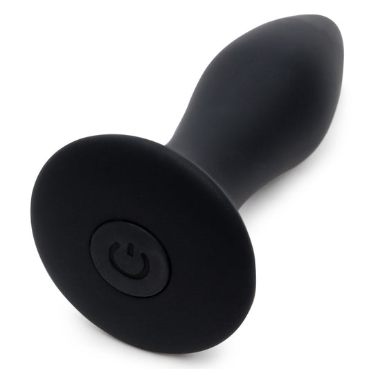 Fifty Shades of Grey Sensation rechargeable vibrating butt plug shown with sleek design and smooth silicone surface.