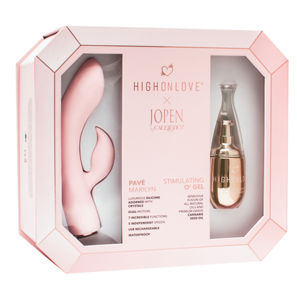 High On Love Objects of Pleasure gift set with various intimate items in a sleek box, designed for personal pleasure and intimacy.