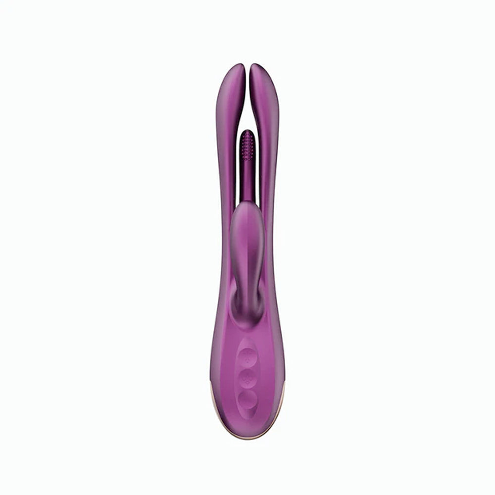 Honey Play Box Terri purple rabbit vibrator with app control, featuring textured surface and ergonomic design for sensory stimulation.