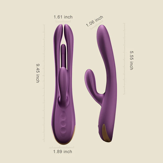 Purple Honey Play Box Terri rabbit vibrator with finger tapping design, app-controlled, for intimate pleasure.