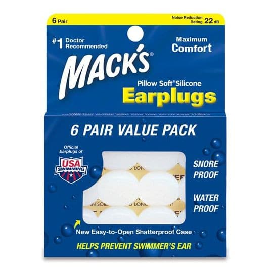 Mack's Pillow Soft Silicone Earplugs - 6 Pairs