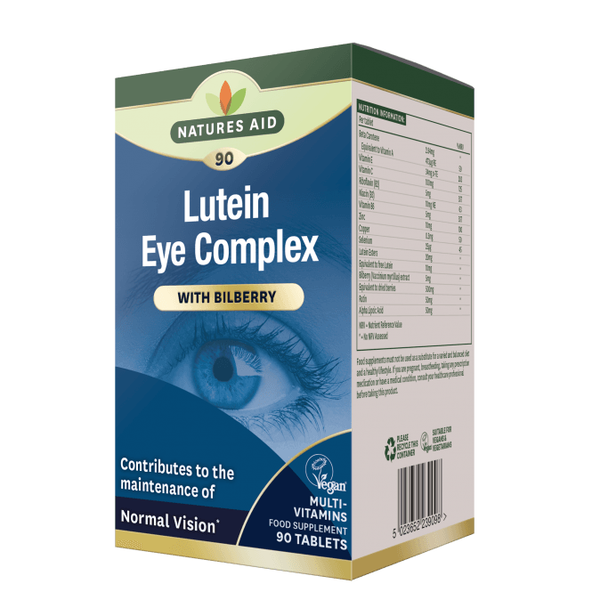 Natures Aid Lutein Eye Complex With Blueberry 30 Tablets