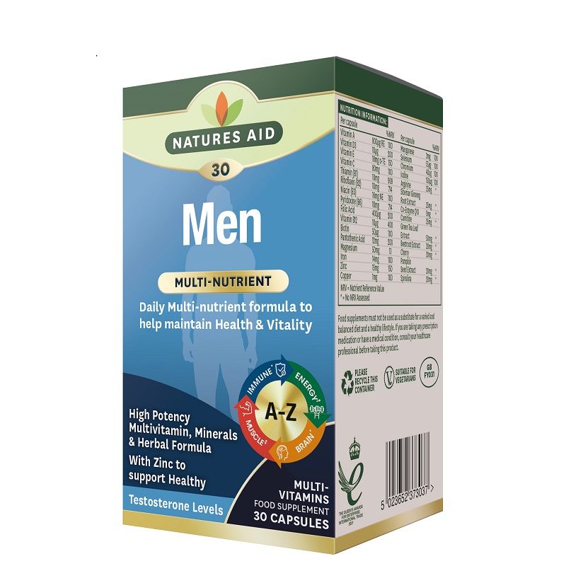 Natures Aid Men's Multi-Vitamins & Minerals (with Superfoods)