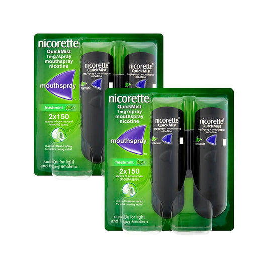 Nicorette Quickmist 1mg Freshmint Mouthspray 8 Week Bundle (1 Duo pack)