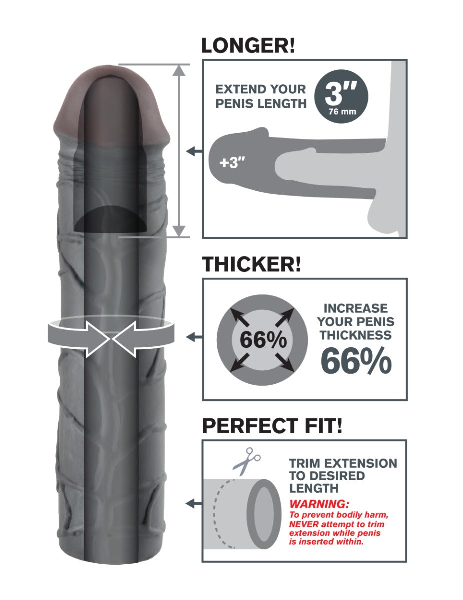 Pipedream - Fantasy X-tensions  - Mega 3" Extension  - Black