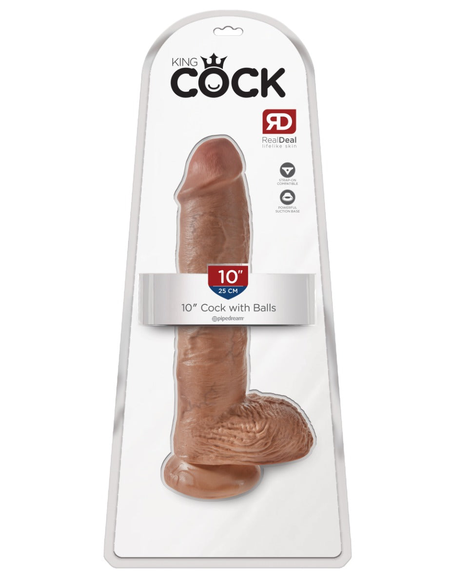 Pipedream - King Cock - 10" Cock with Balls  - Tan