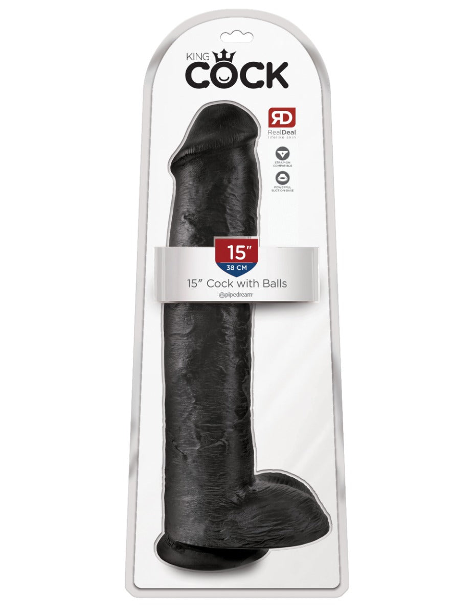 Pipedream - King Cock - 15" Cock with Balls  - Black