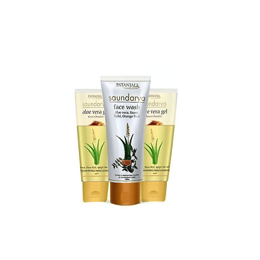 Patanjali Saundarya Face Wash(100 GM-1) & Aloe Vera Kesar Chandan( 60 GM x 2)