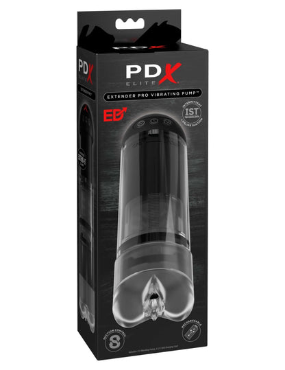 Pipedream - PDX Elite - Extender Pro Vibrating Pump  - Clear/Black