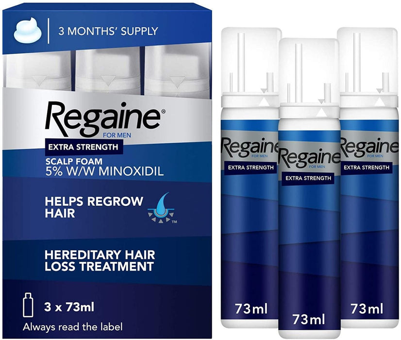 Regaine for Men Extra Strength Scalp Foam 73ml - 3 Pack