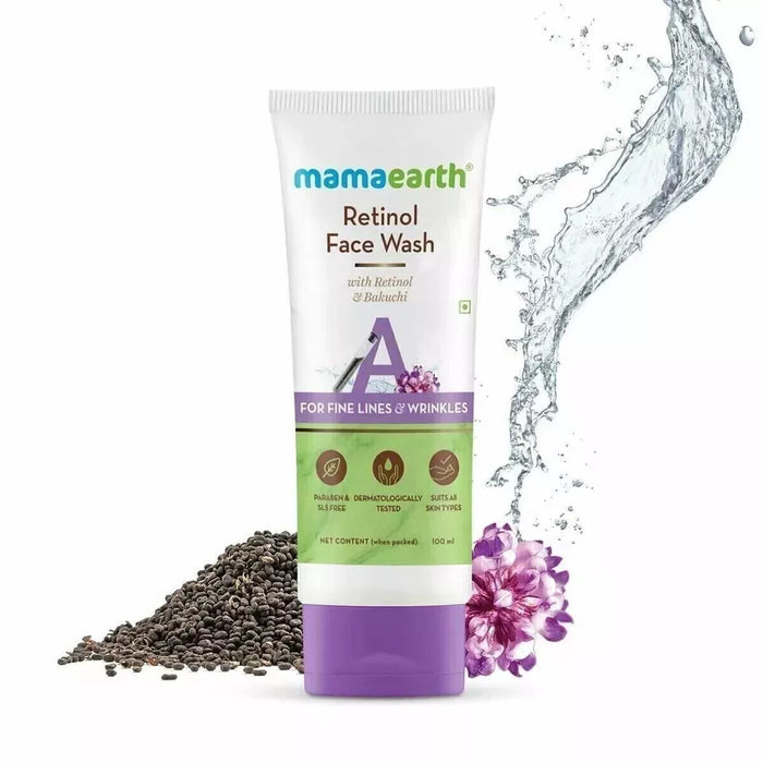 Mamaearth Retinol Face Wash with Bakuchi 100ml For Fine Lines & Wrinkles + F/S