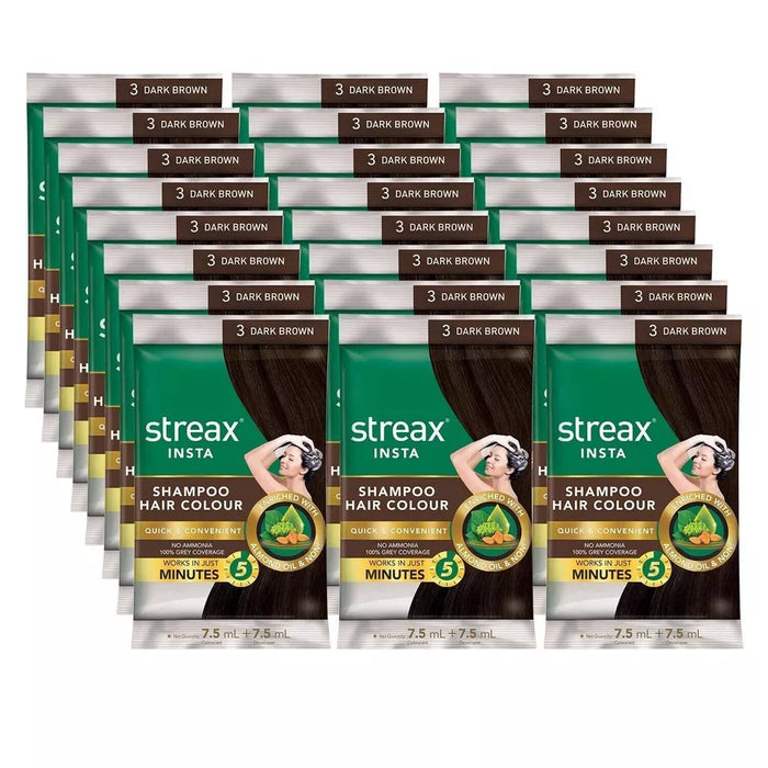 Streax Insta Shampoo Hair Colour Men & Women Pack of 5