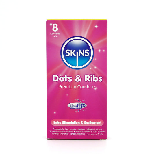 Skins Condoms Dots & Ribs 8 Pack