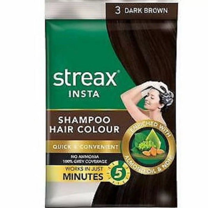 Streax Insta Shampoo Hair Colour Men & Women (5 pack)