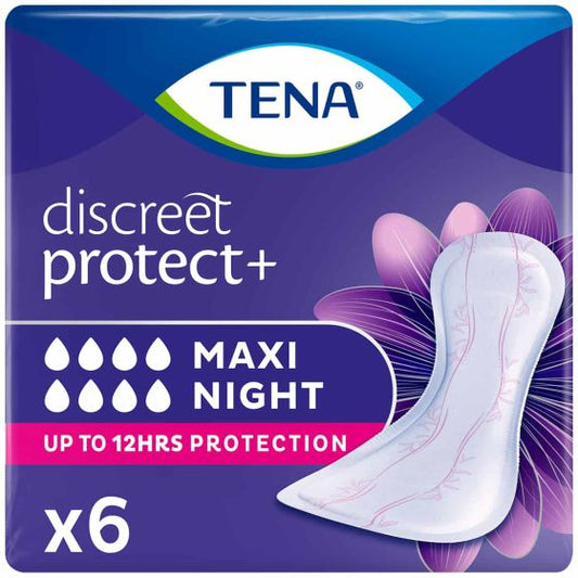 TENA Discreet Maxi Night Incontinence Pads - 6 Pads