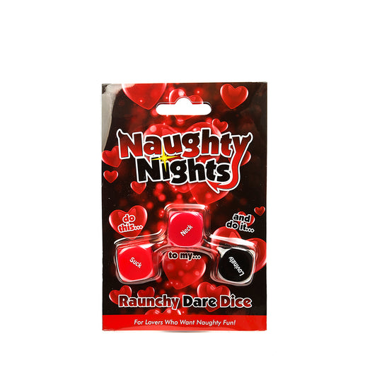 Creative Conceptions LTD Naughty Nights Raunchy Dare Dice set with colorful dice for adult party game and playful challenges