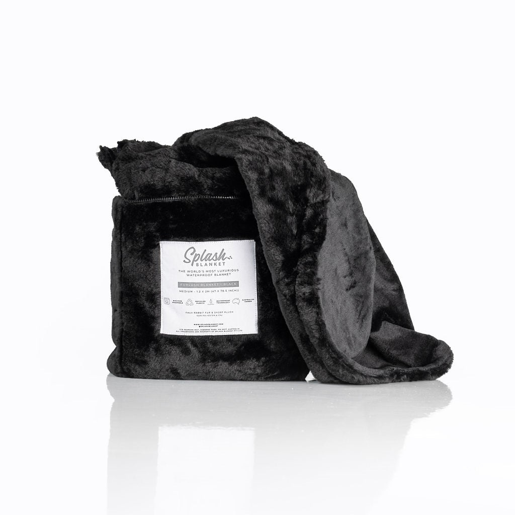 Splash Blanket - Furlush (NON bonded) - Black on Black