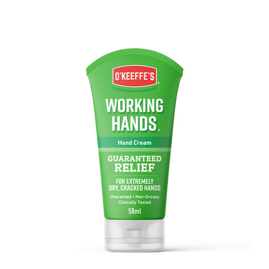 O’Keeffe’s Working Hands 60g tube of hand cream showing the product tube with branding and label details.