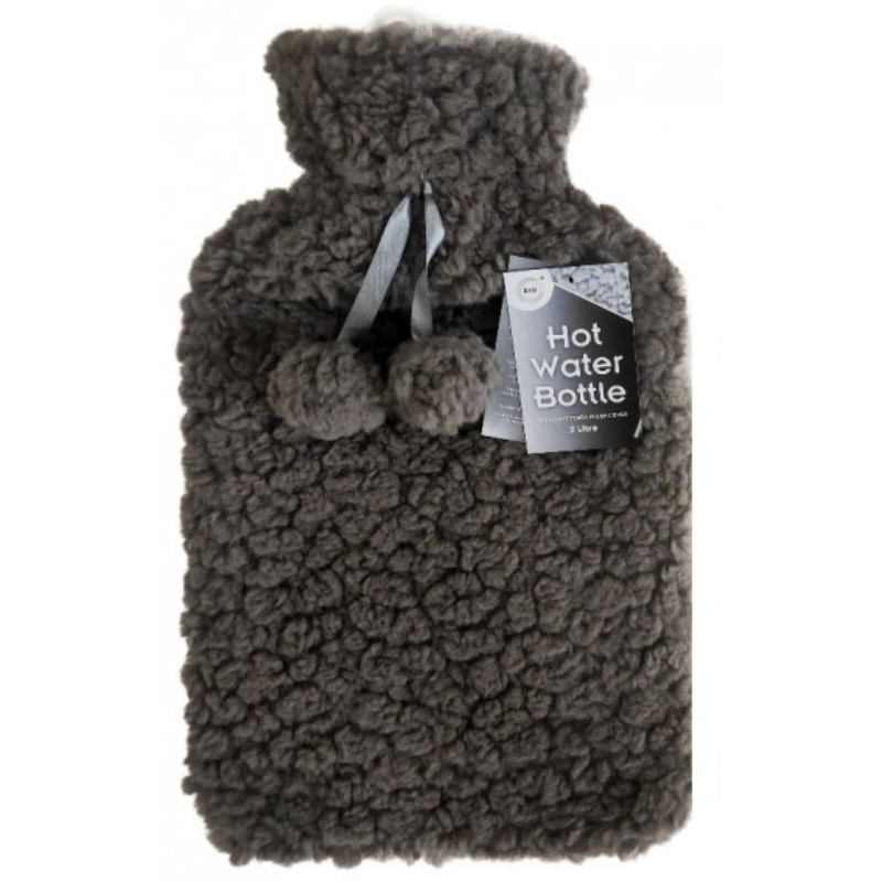 DID 2 Litre Hot Water Bottle Soft Teddy Plush Cover